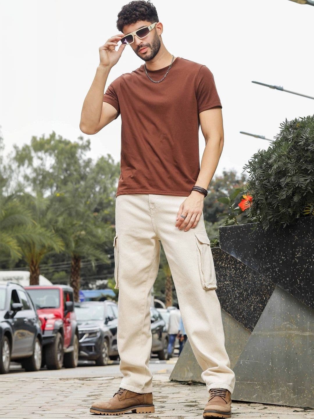 Mast & Harbour Men Comfort Wide Leg Mid-Rise Cotton Jeans - view 1