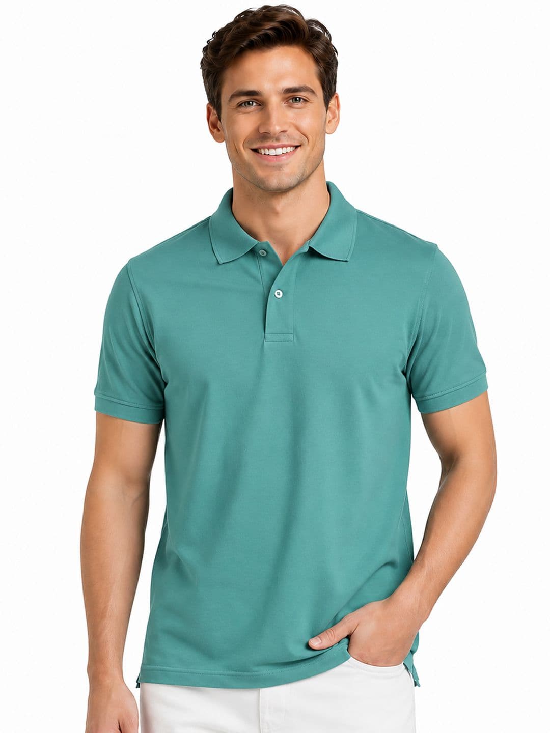 KAVYARA Men Polo Collar Short Sleeves Regular Fit T-shirt - view 1