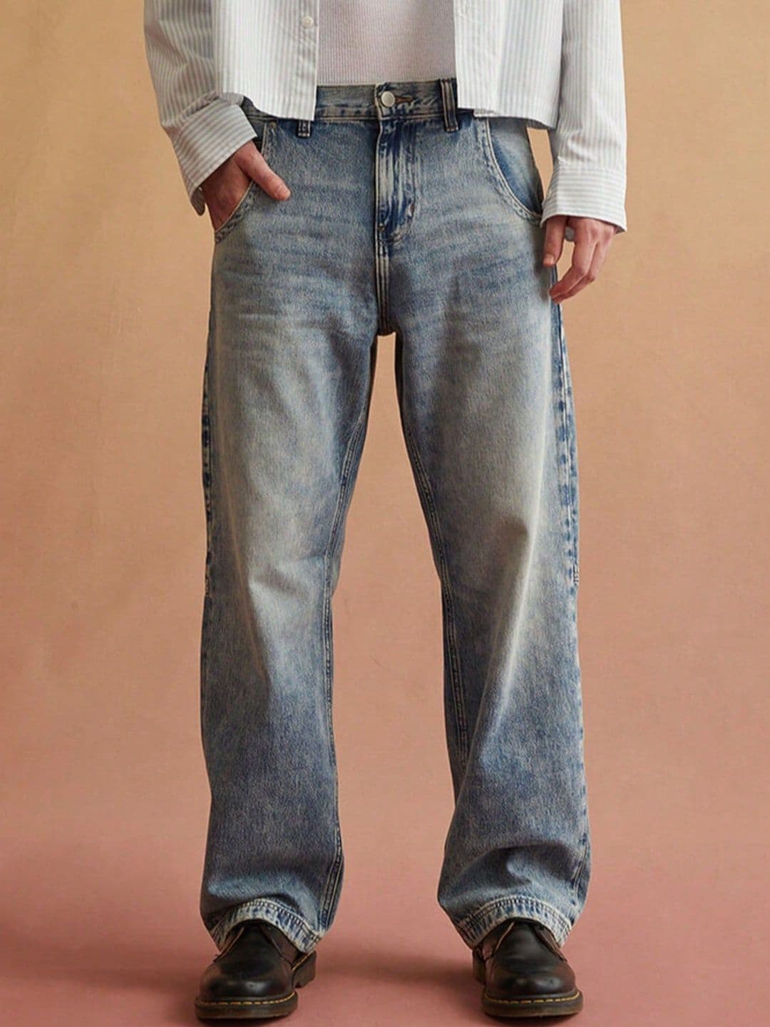 R.Code by The Roadster Life Co. Men Regular Fit High-Rise Light Fade Stretchable Jeans - view 1