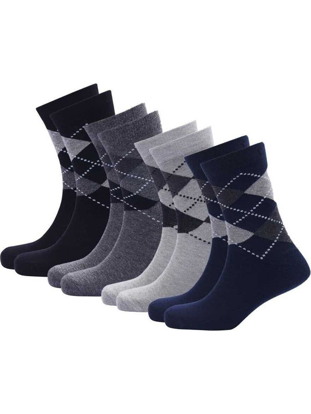 Blacktank Men Pack of 4 Cotton Patterned Calf Length Socks - view 1