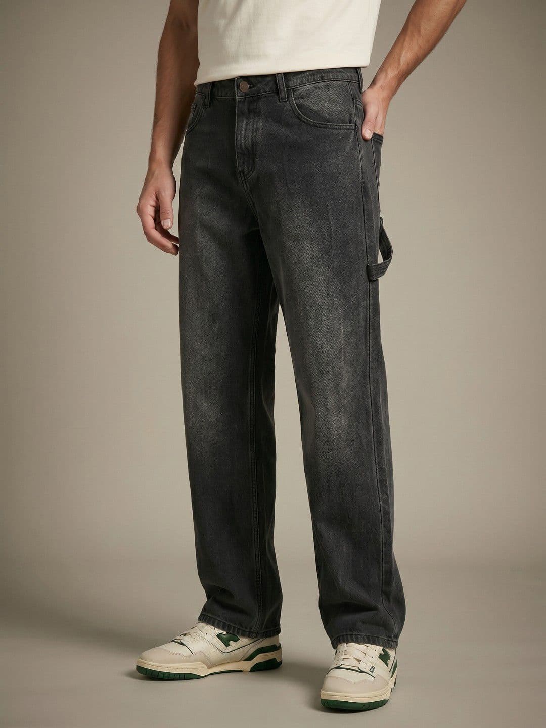 glitchez Men Baggy Fit Light Fade Pure Cotton Jeans - view 1
