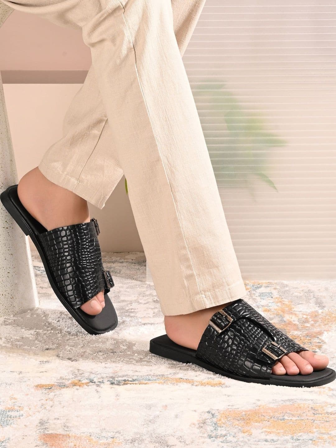 House of Pataudi Men Leather Comfort Sandals - view 1