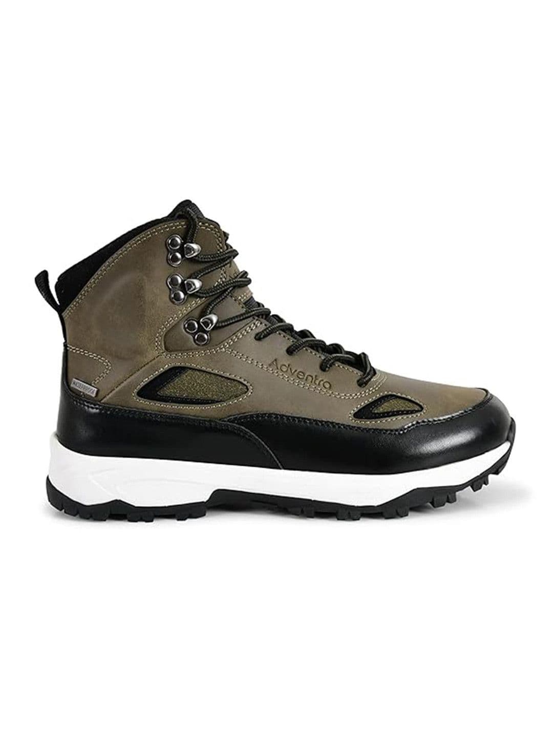 Adventra Sports Men Olive Green Waterproof Mid Top Trekking Shoes with 4mm Lug Sole ET1105 - view 1
