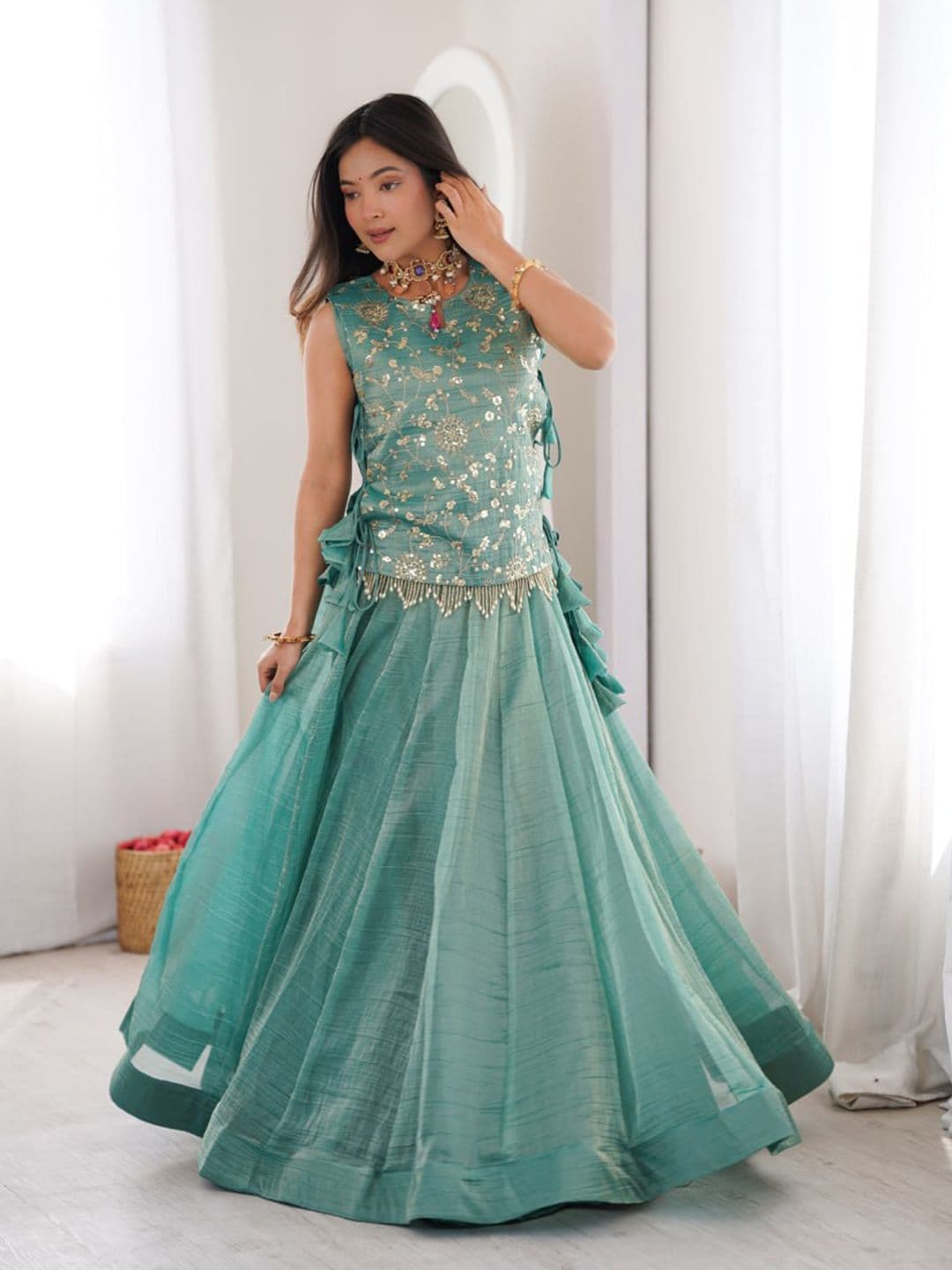 Livewear Embellished Ready to Wear Lehenga & - view 1