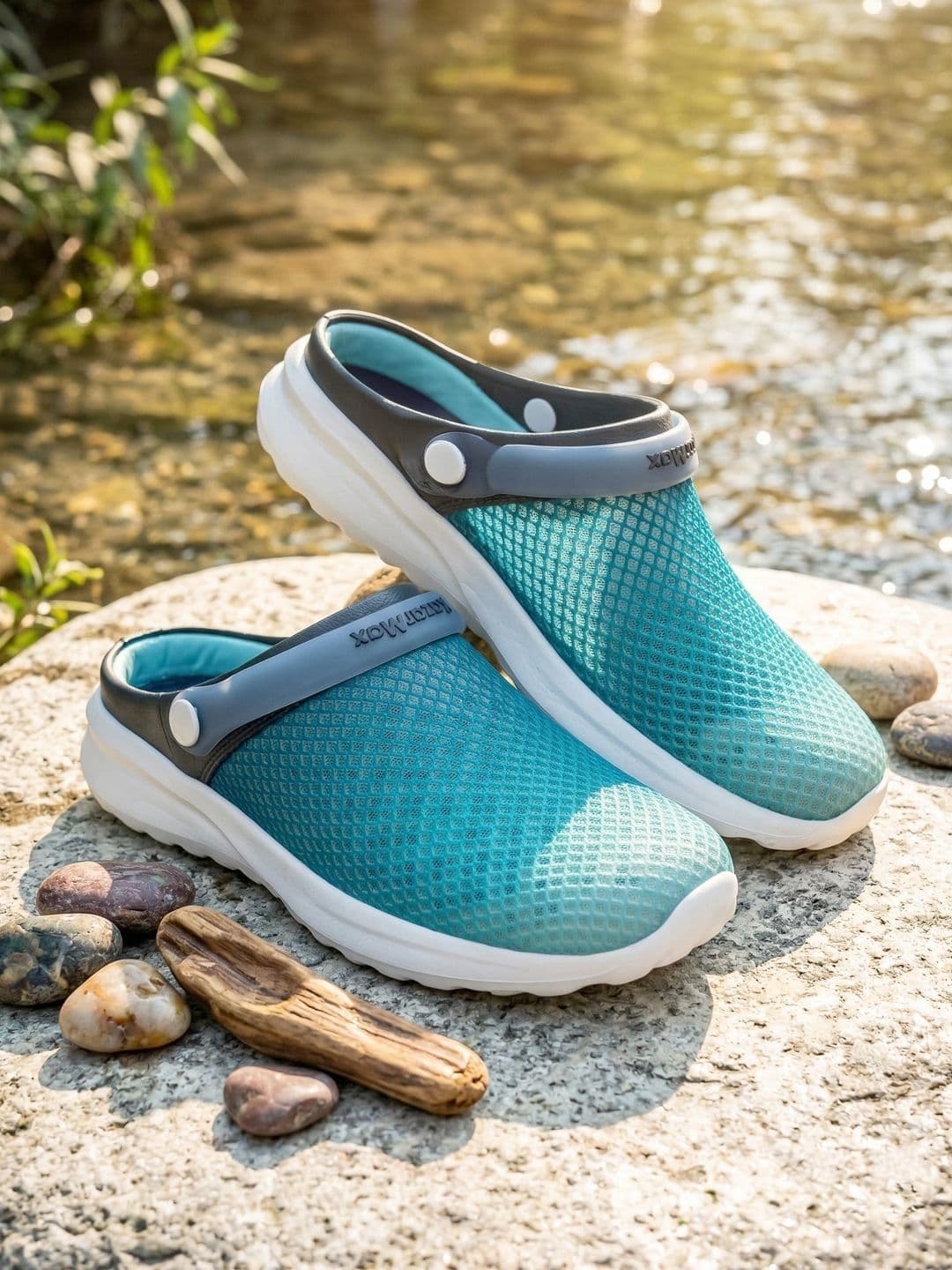 KazarMax Men Teal Green Mesh Comfort Fit Lightweight Clogs Sandal with Backstrap - view 1