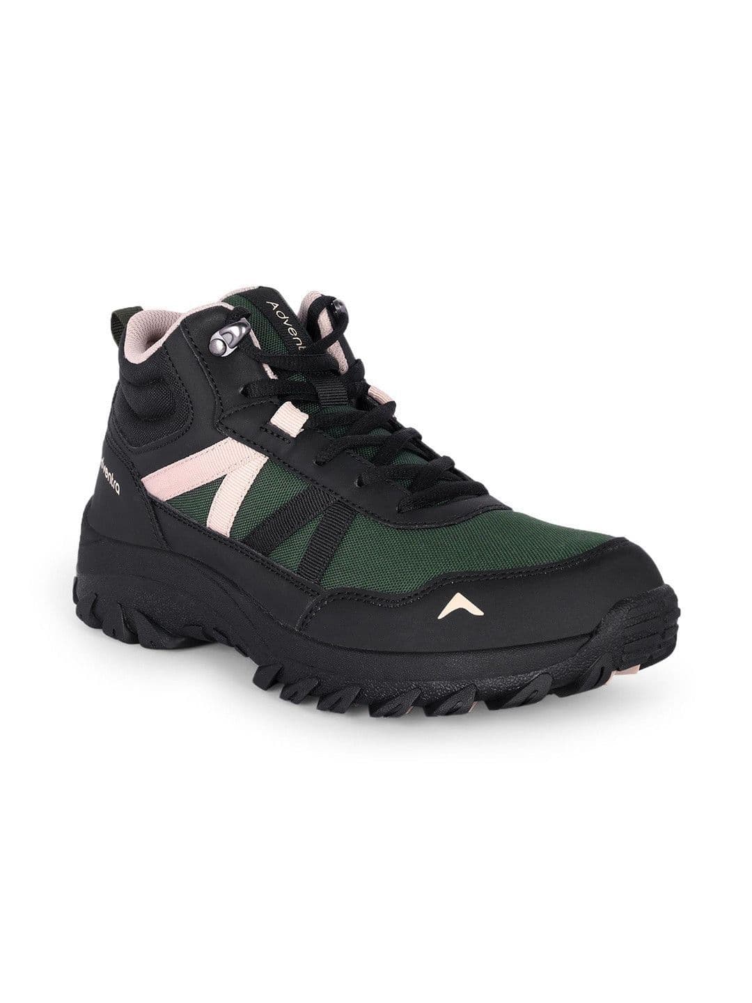 Adventra Sports Men Green Mid Top Hiking Shoes with AntiSkid Full Rubber Sole EH900 - view 1