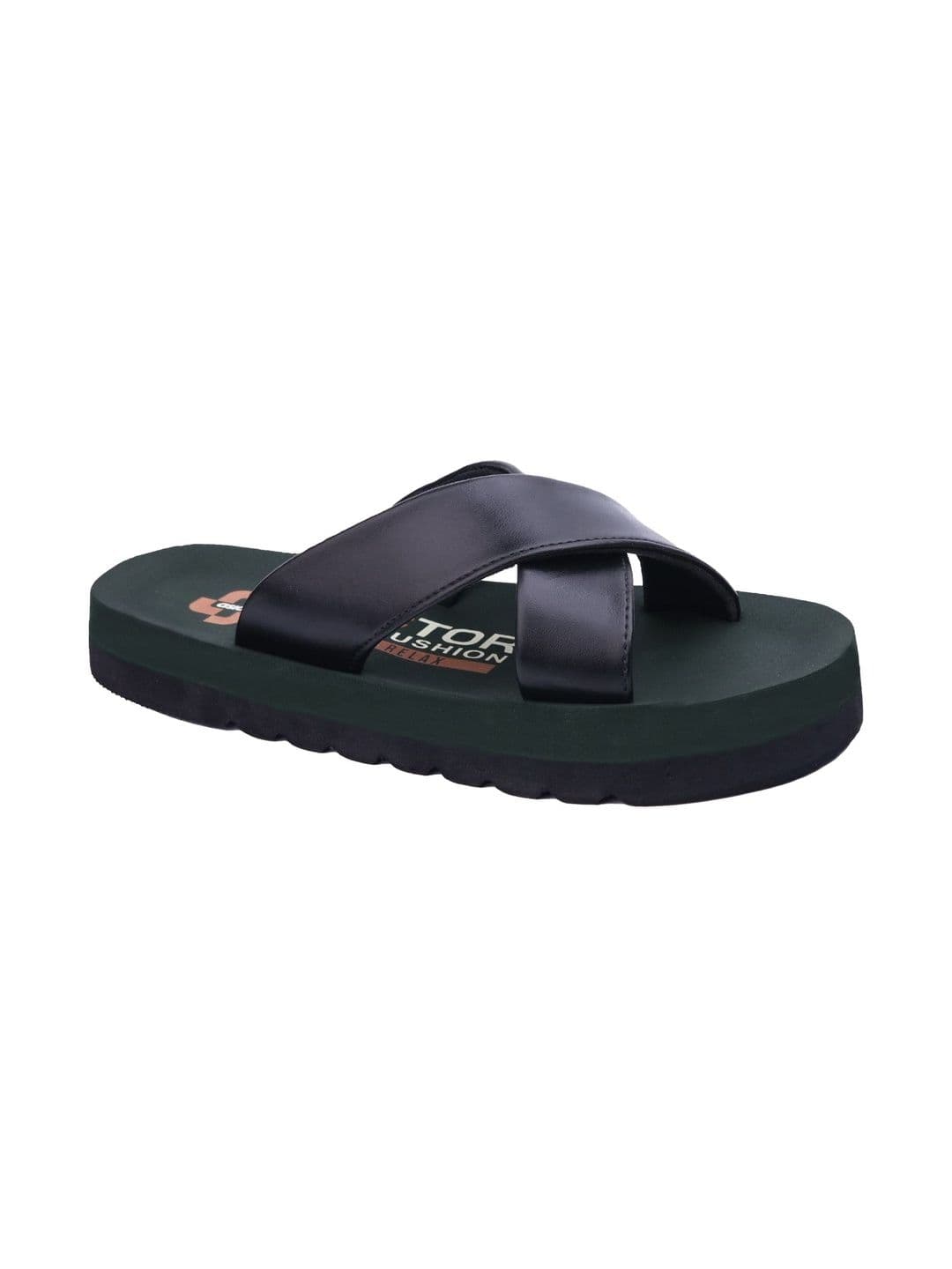 ASIAN Men's Stylish Cross Strap Slippers with Dr. Soft Cushion - view 1