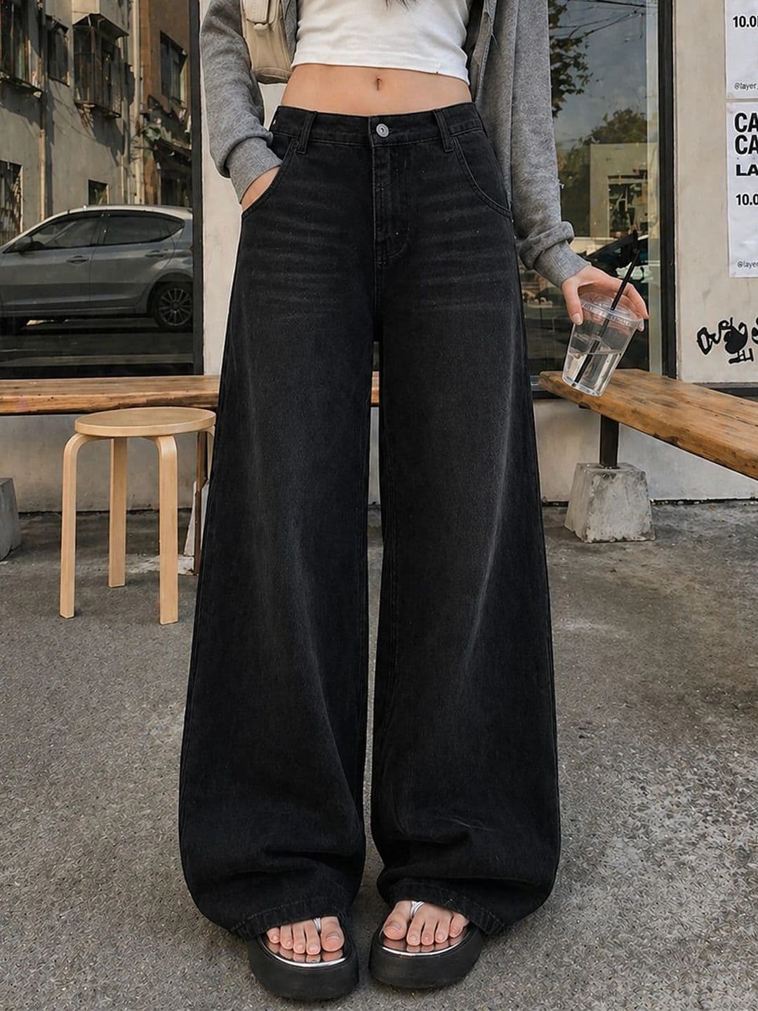 Kotty Women Wide Leg High-Rise Stretchable Jeans - view 1