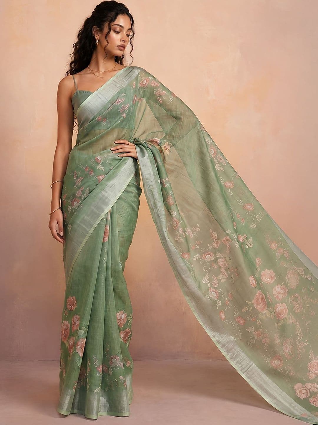 Anouk Floral Kanjeevaram Saree - view 1