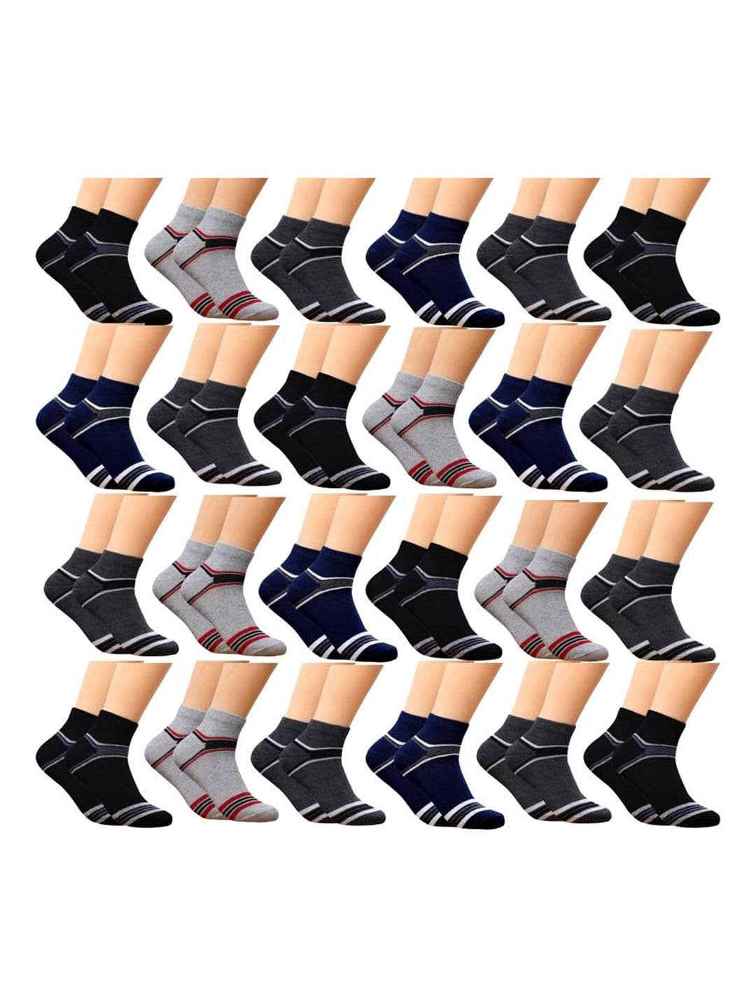 VAPINDIA Men Cotton Striped Ankle Length Socks - view 1