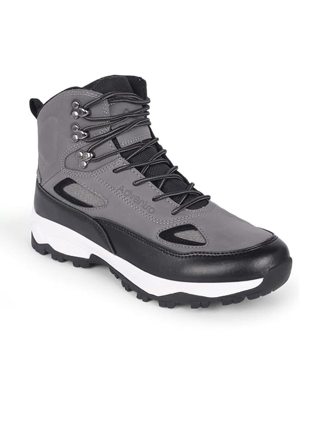 Adventra Sports Adventra Men Grey Waterproof Mid-Top Trekking Shoes With 4mm Lug Sole (ET1105) - view 1