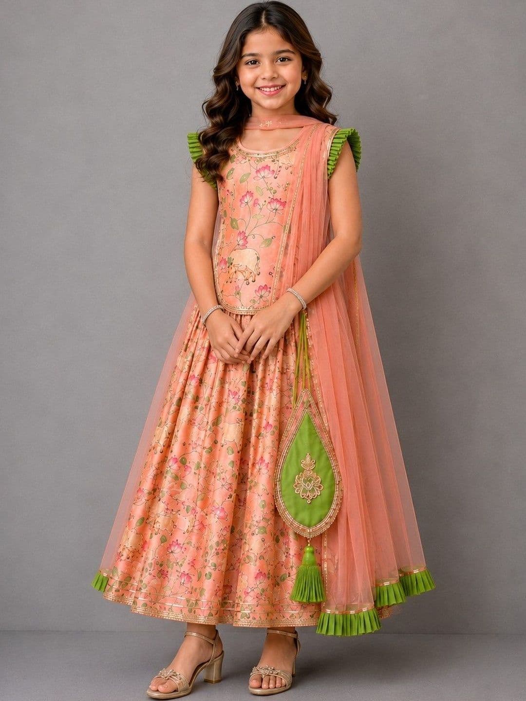 The Little Tales Girls Printed Ready to Wear Lehenga & Blouse With Dupatta - view 1