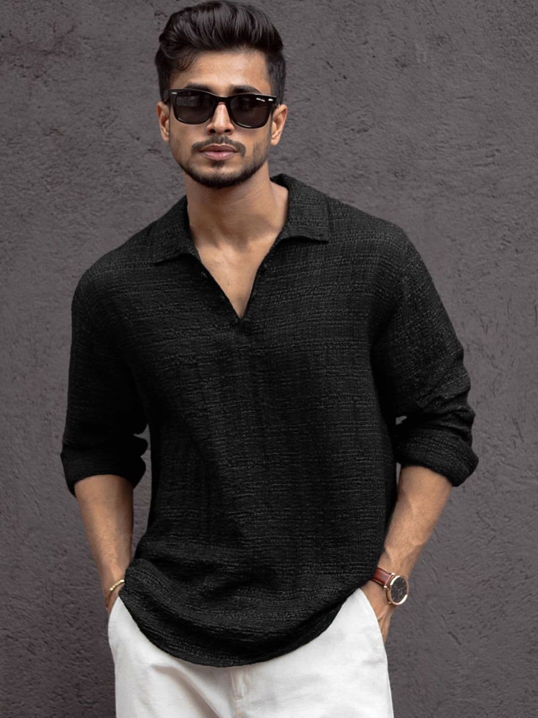 Powerlook Kurta Style Viscose Rayon Long Sleeves Shirt - view 1