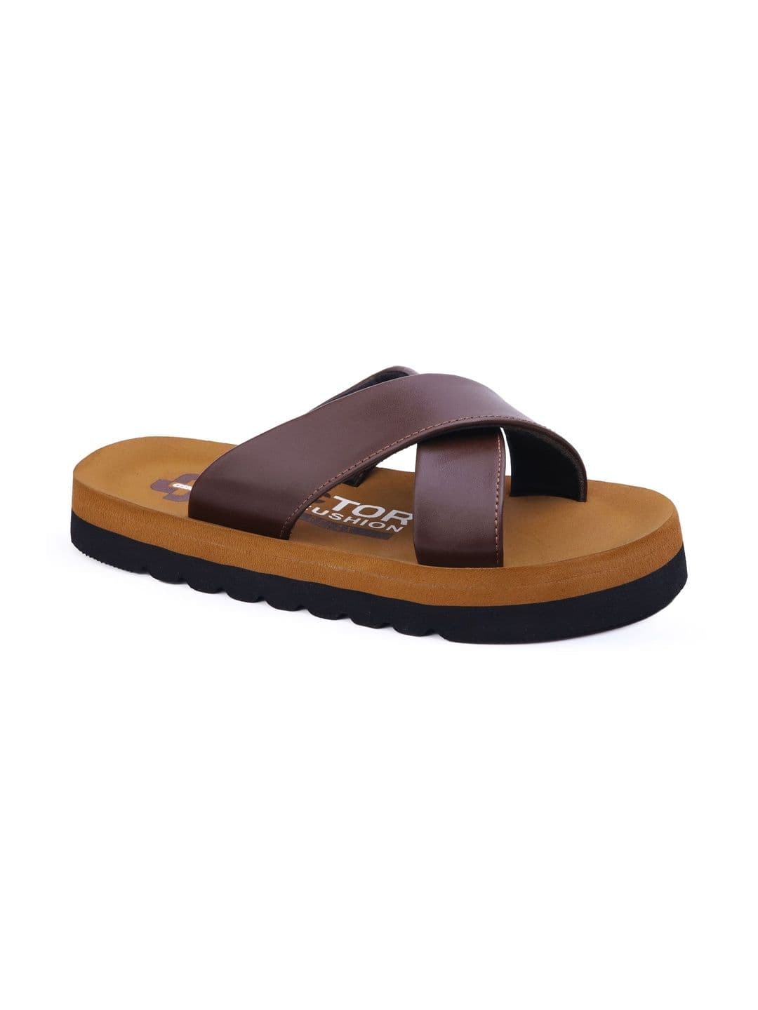ASIAN Men's Stylish Cross Strap Slippers with Dr. Soft Cushion - view 1
