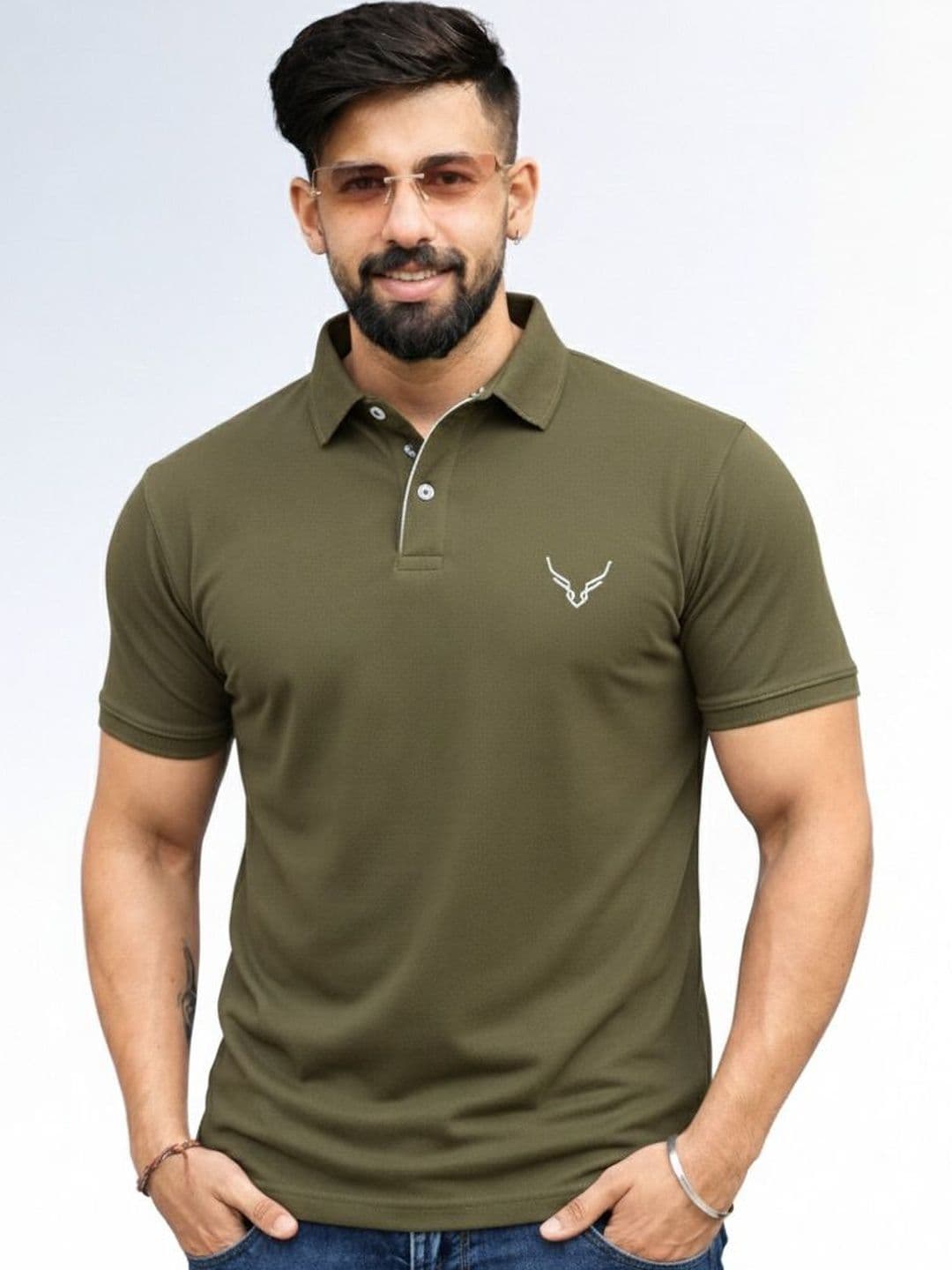 AVRIE Men Brand Logo Polo Collar T-shirt - view 1