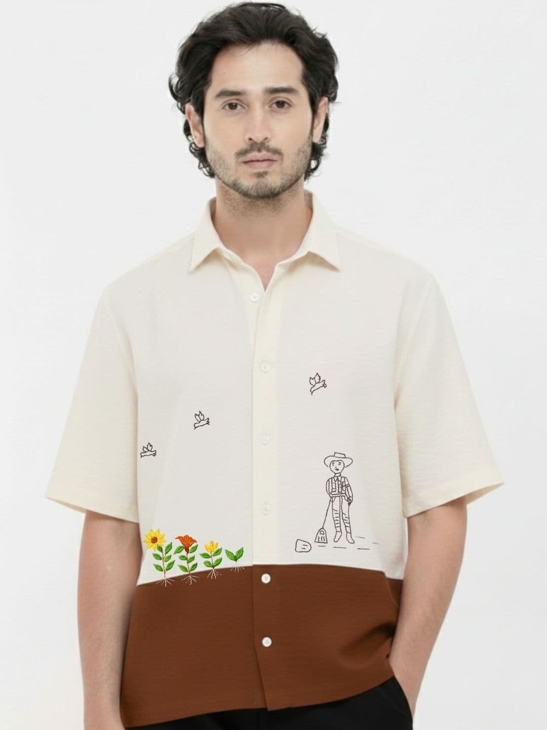 HERE&NOW Men Classic Colourblocked Casual Shirt - view 1
