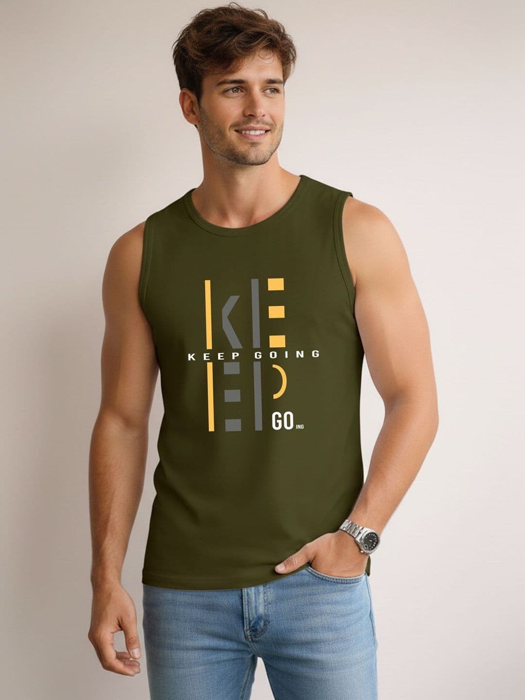 MINISTRY OF FRIENDS Printed Assorted Cotton Gym Vest - view 1