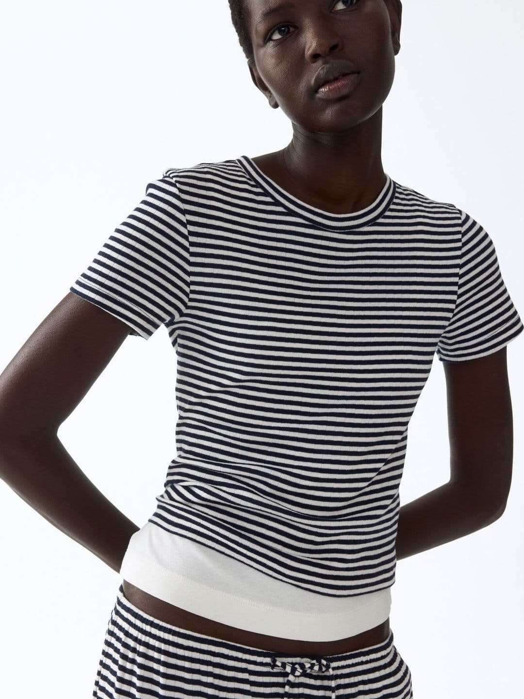 H&M Ribbed T-shirt - view 1