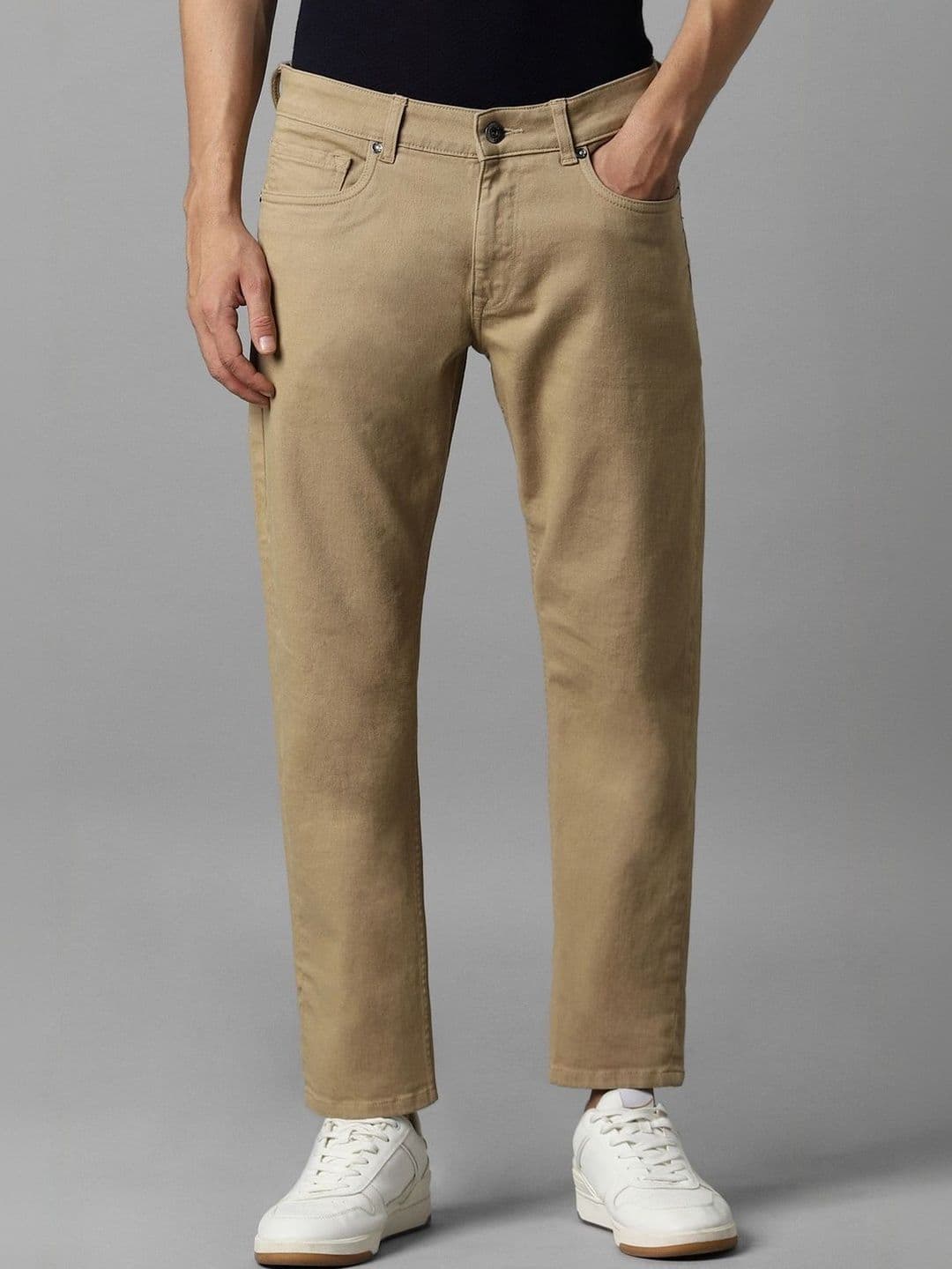 Louis Philippe Jeans Men Beige Dark Smart Fit Jeans - view 1