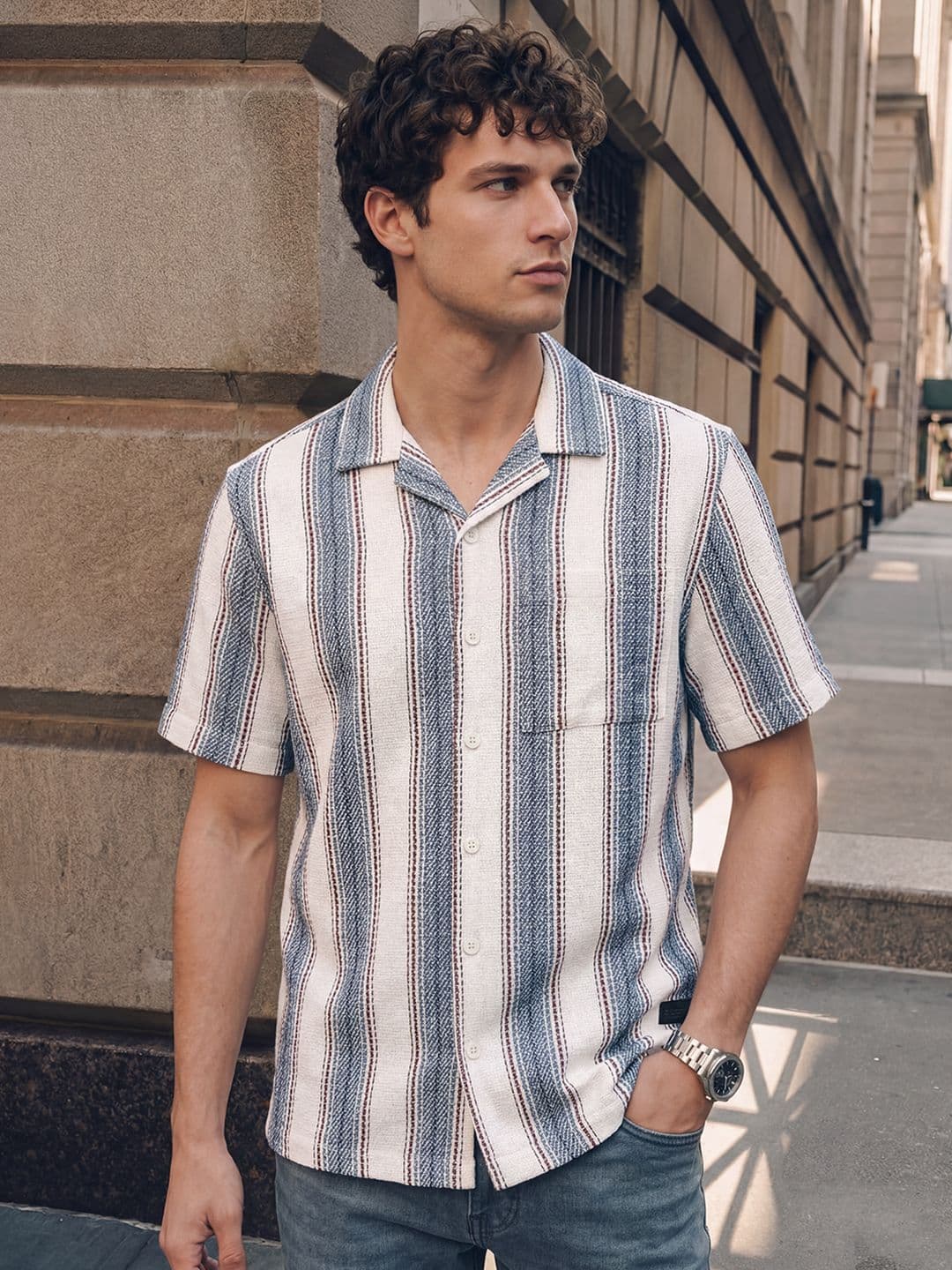 The Roadster Life Co. Self Striped Cotton Casual Shirt - view 1
