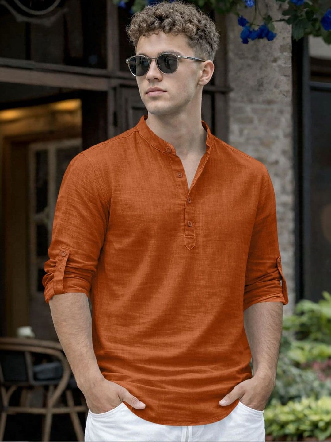 ZELINCO Mandarin Collar Straight Kurta - view 1