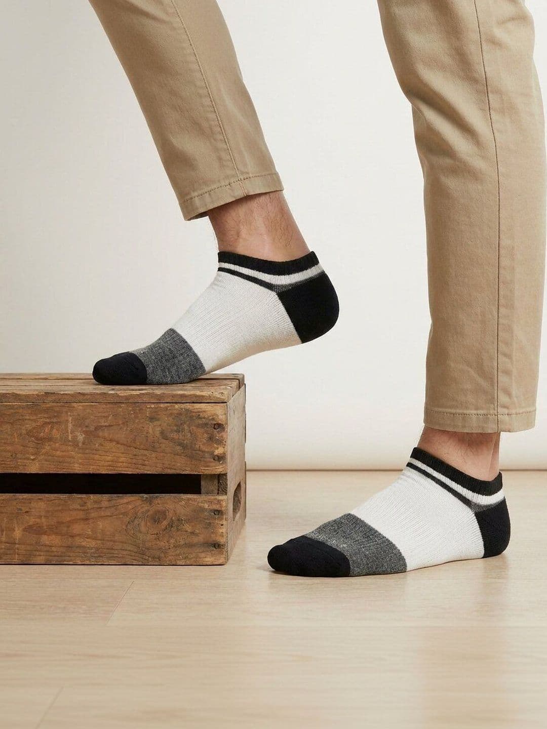 Sockscarving Unisex Cotton Blend Colourblocked Ankle Length Socks - view 1