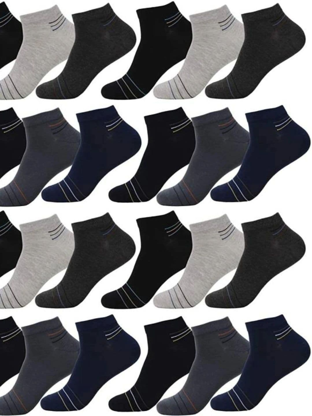 VAPINDIA Men Cotton Striped Ankle Length Socks - view 1