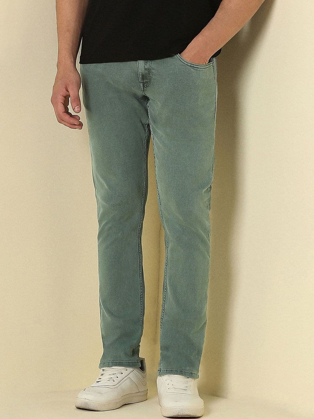 Allen Solly Men Green Mid Wash Jeans - view 1