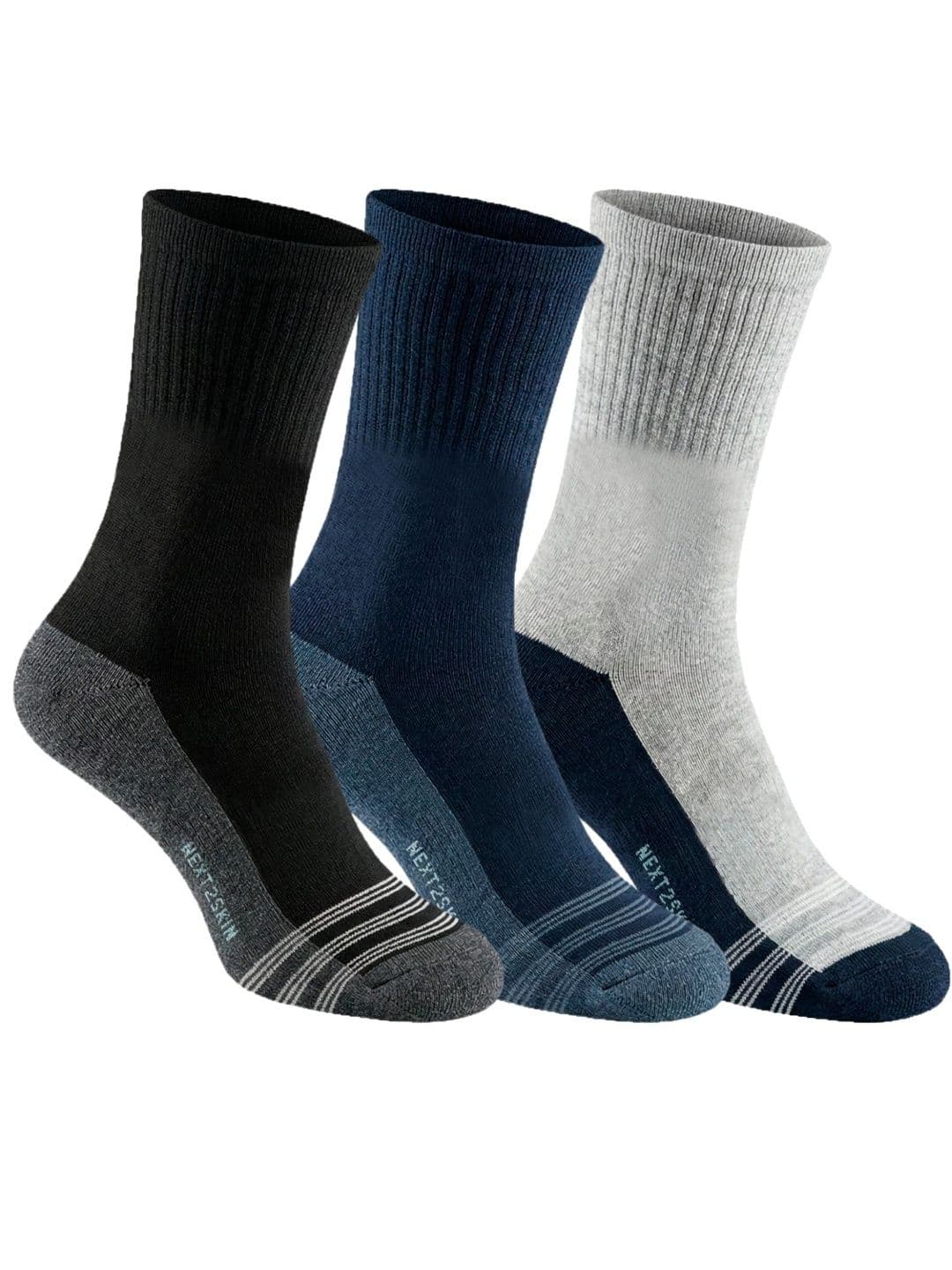 N2S NEXT2SKIN Men Pack of 3 Cotton Assorted Ankle Length Socks - view 1
