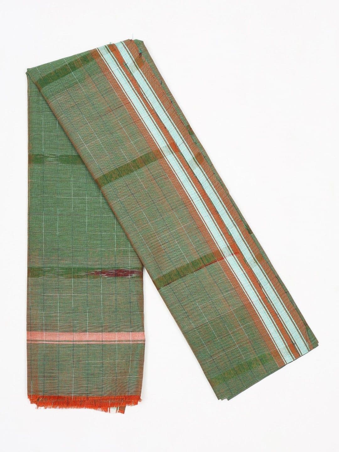 Exotic India Ikat Woven Cotton Angavastram With Graph Check Patterns - view 1