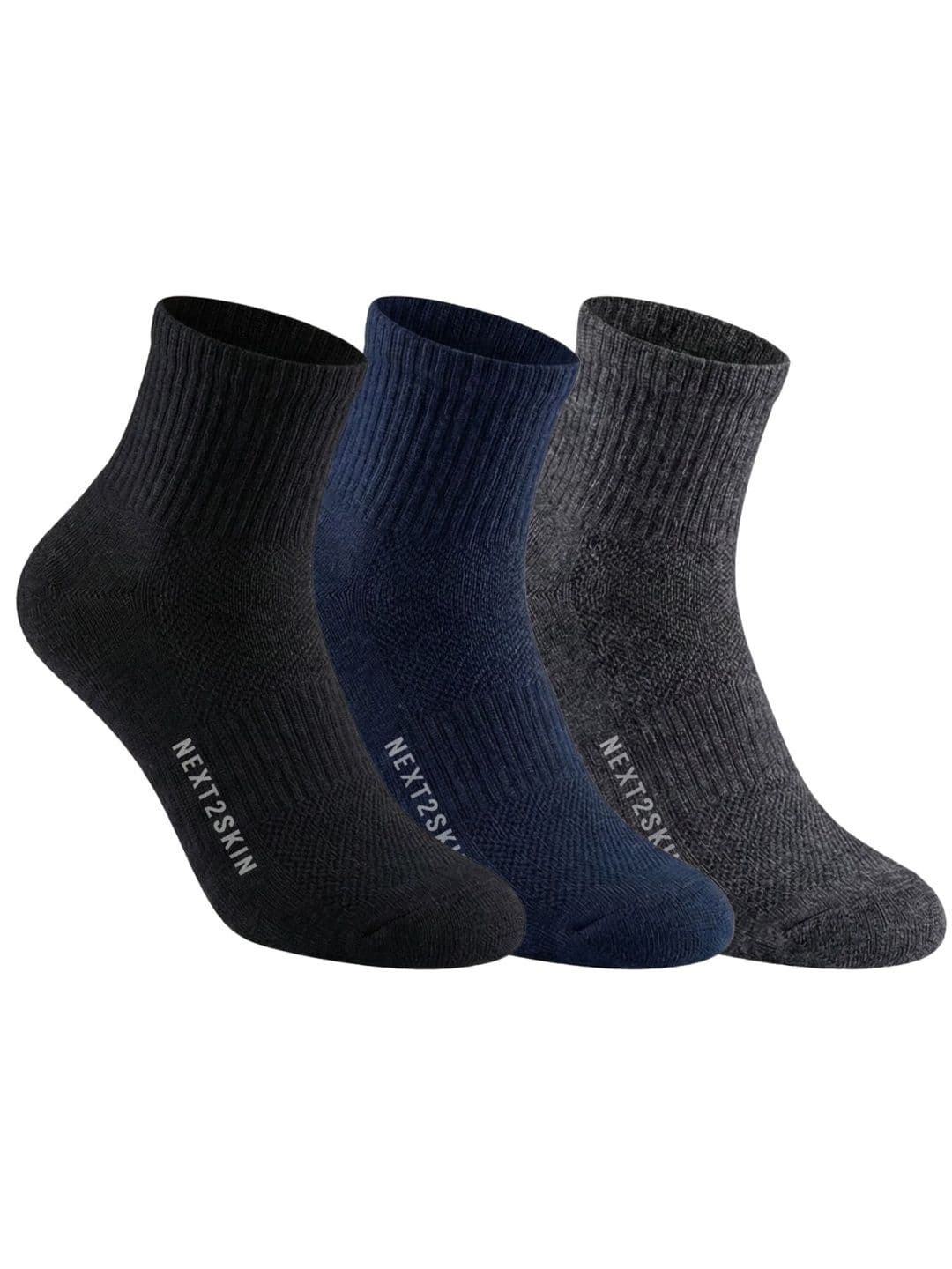 N2S NEXT2SKIN Men Pack of 3 Cotton Assorted Ankle Length Socks - view 1