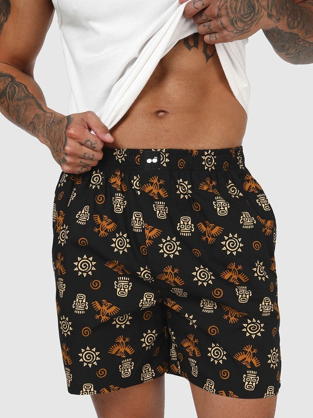 Bewakoof Men's Black All Over Printed Boxers - view 1