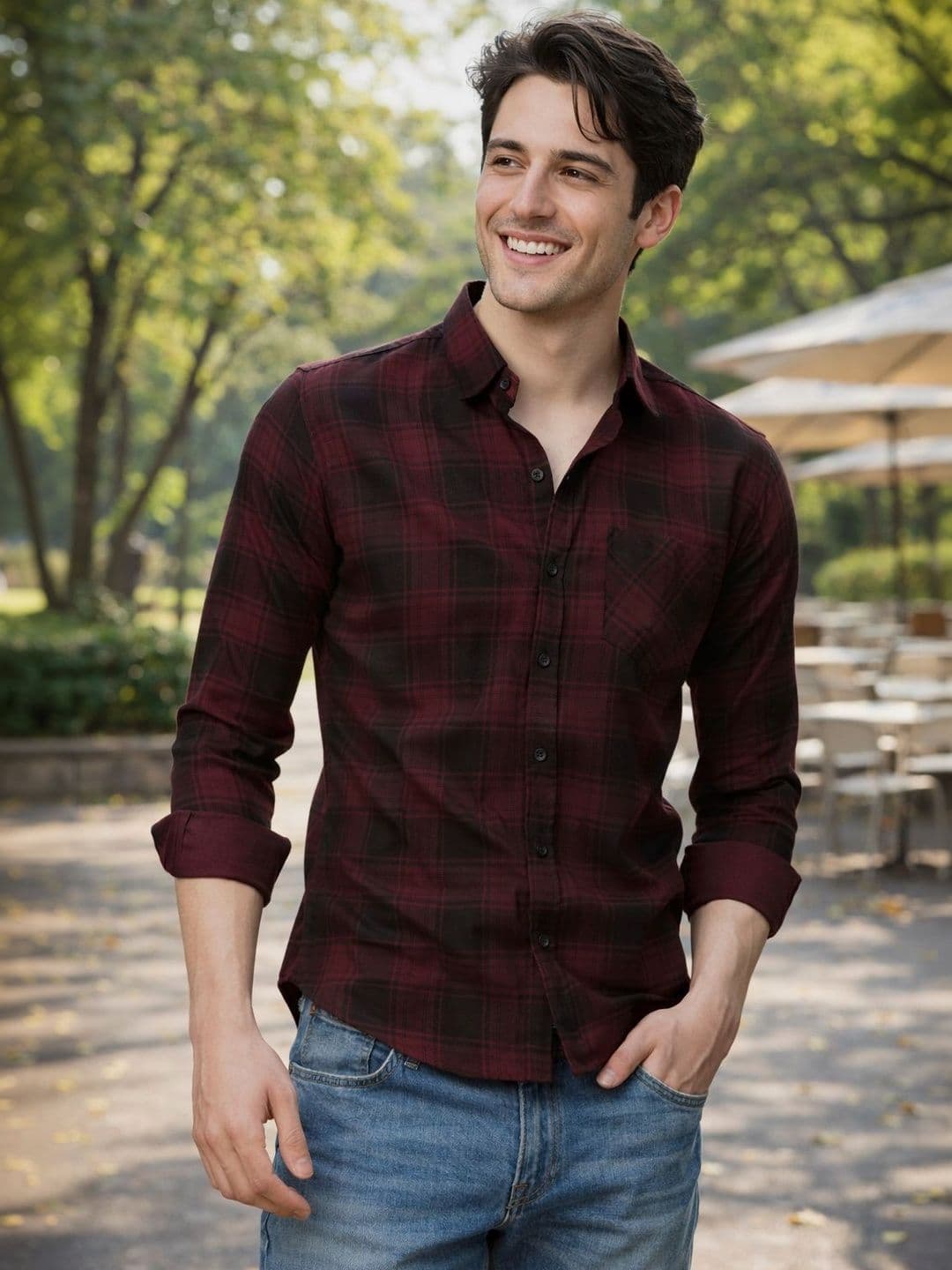 DUFFLE DOG Men Cotton Checked Full Sleeves Shirts - view 1