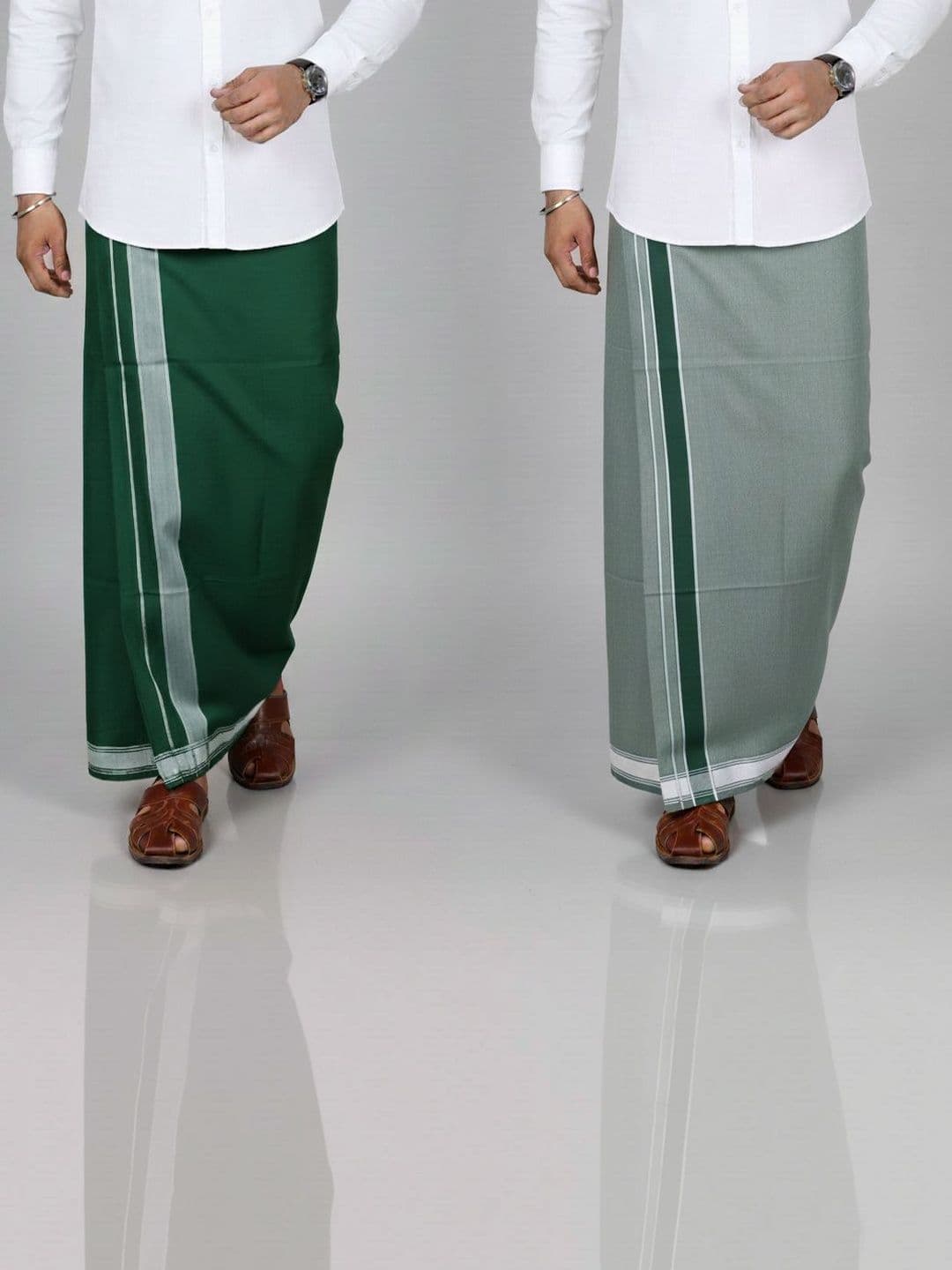 TUNI MANI Pack of 2 Cotton Kerala Style Dhoti 2.0m - view 1