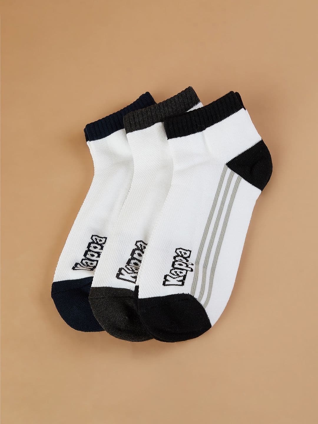 Kappa Men Pack of 3 Cotton Blend Assorted Ankle Length Socks - view 1