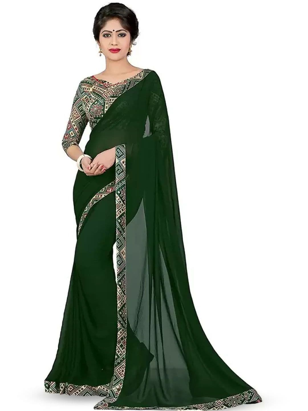 Sangria Printed Saree With Unstitched Blouse - view 1