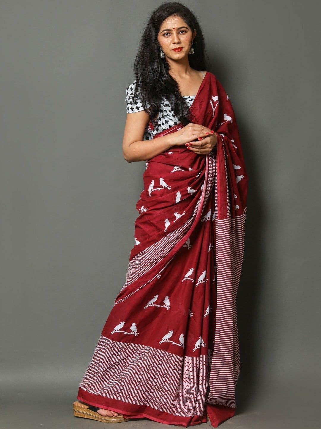 Hastshilpi Printed Mulmul Cotton Sarees - view 1