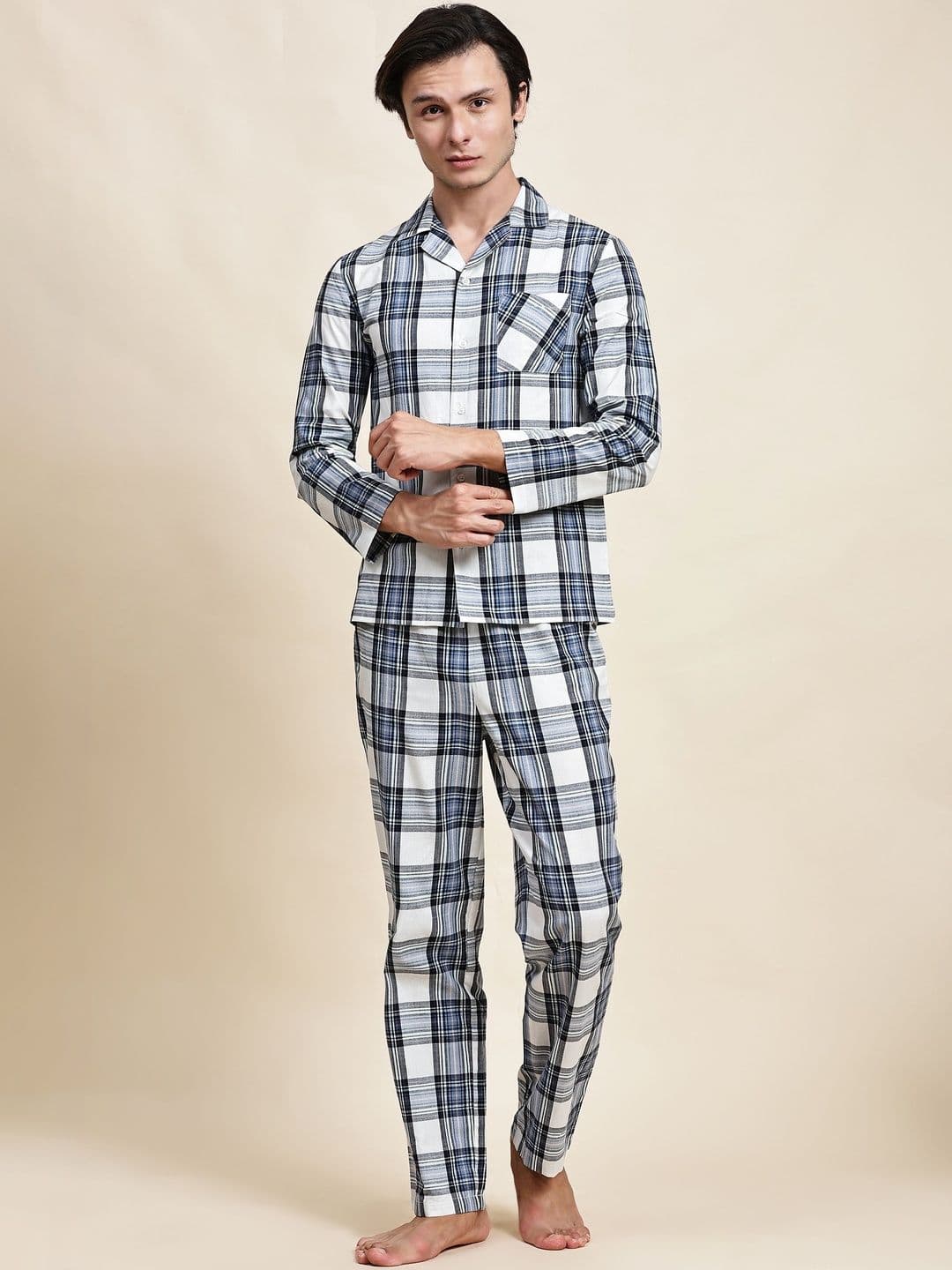 BStories Men Checked Night suit - view 1