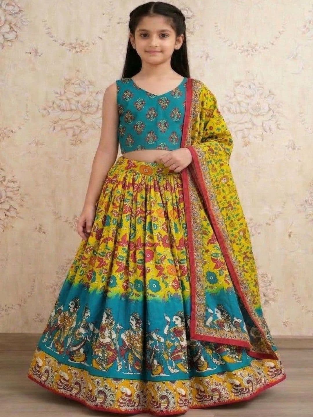 Helene Girls Printed Lehenga & Blouse With Dupatta - view 1