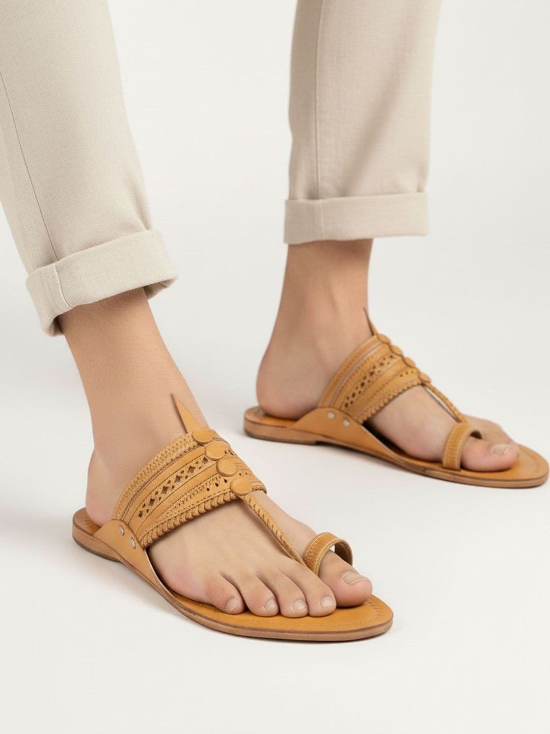 House of PataudiMen Leather Comfort Sandals - view 1