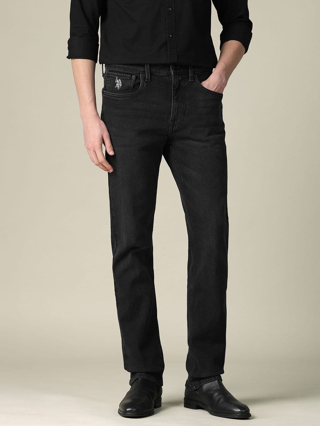 U.S. Polo Assn. Denim Co. Men Straight Fit Mid-Rise Stretchable Jeans - view 1
