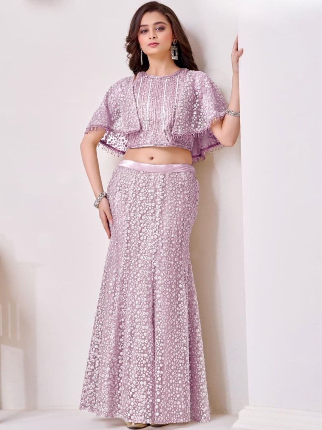 Lagorii Girls Embroidered Thread Work Ready to Wear Lehenga & - view 1