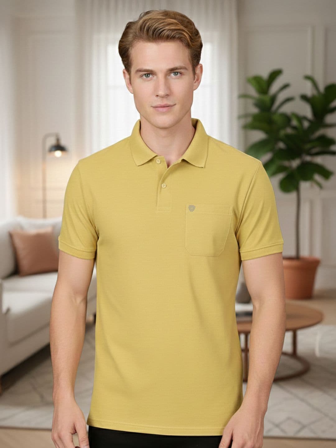 Lux Cozi Fillament Polo Collar Lounge T-Shirt - view 1