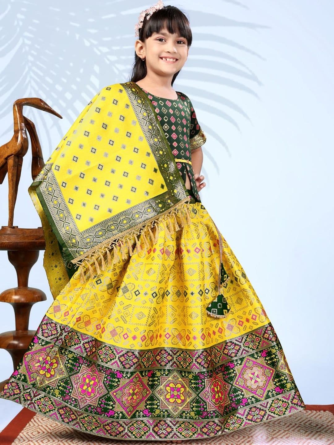 KALINI Girls Ready to Wear Net Lehenga & Blouse With Dupatta - view 1