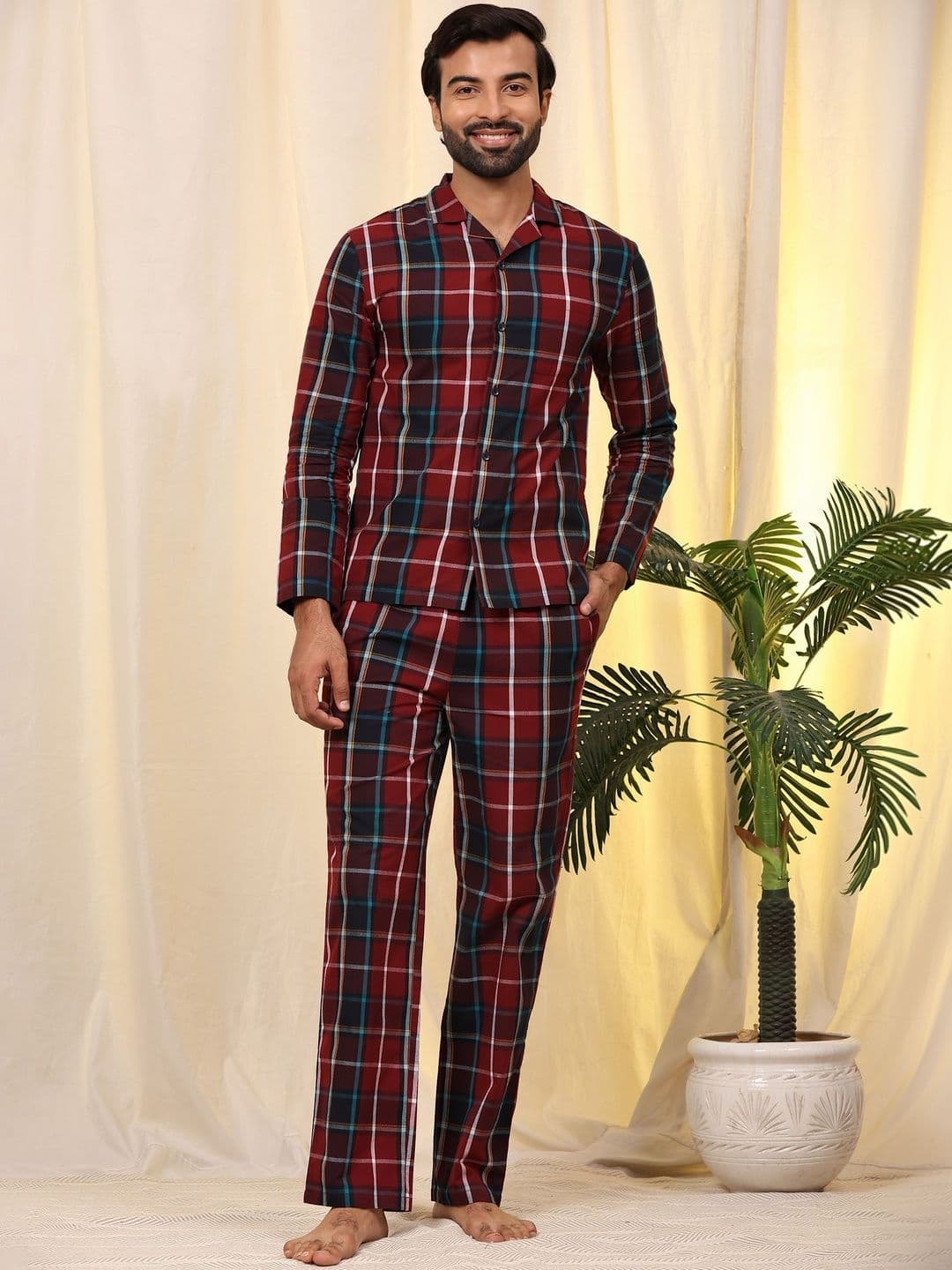 BStories Men Checked Night suit - view 1