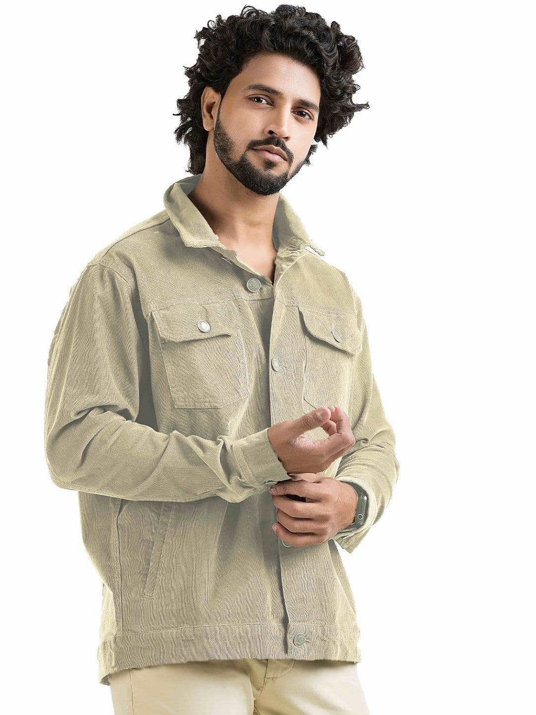 BELANO Men Corduroy Lightweight Woven Jacket