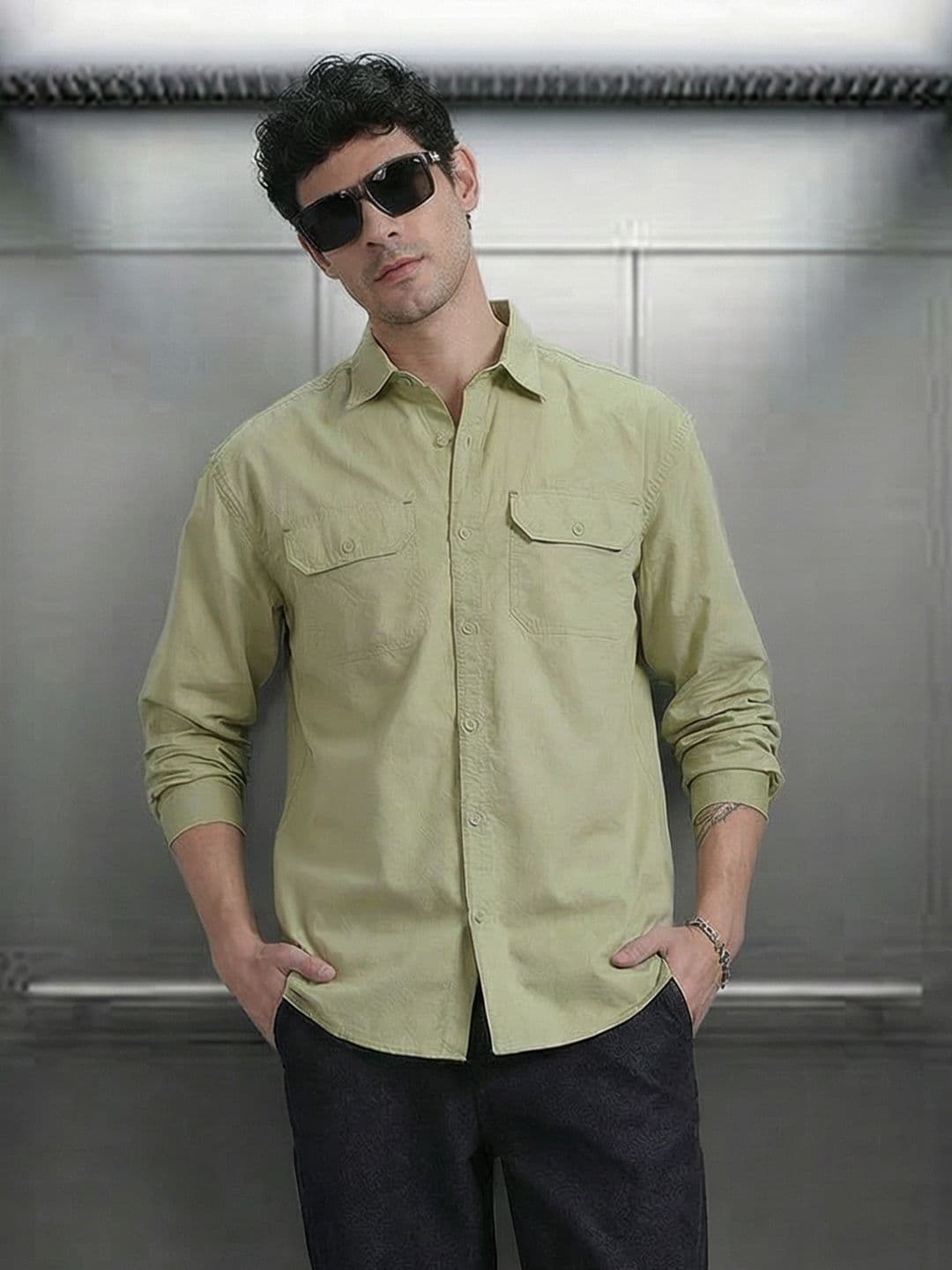 The Roadster Life Co. Pocket Detail Relaxed Cotton Shirt - view 1