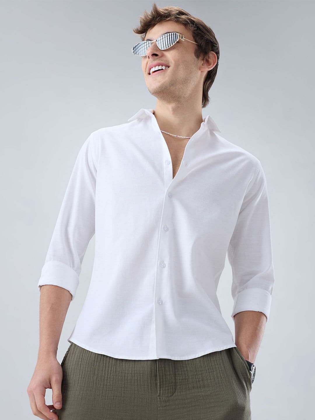 VASTRADO Everyday Cotton Long Sleeves Slim Fit Shirt - view 1