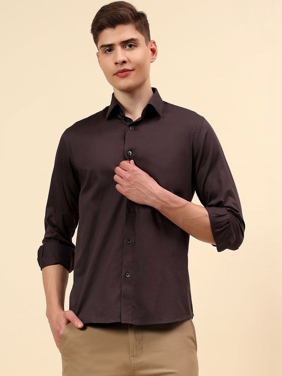 Cantabil Formal Men Breathable Soft Color Fastness Regular Fit Shirts - view 1