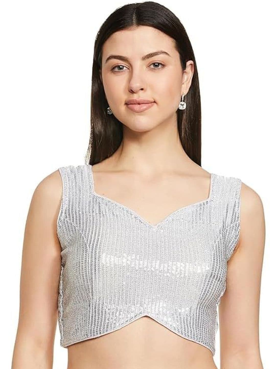 PUJIA MILLS Embroidered Sequinned Saree Blouse - view 1